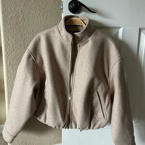 Zara Women's Beige Bomber Jacket